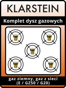 Dysze Klarstein Ignito 5 - gaz ziemny