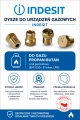 Infografika przedstawia komplet dysz do urządzeń gazowych Indesit przeznaczonych do zasilania gazem propan-butan (LPG, G30 – 37 mbar). Dysze są przeznaczone do stosowania z gazem butlowym i umożliwiają prawidło (1).png