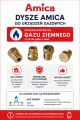 Infografika przedstawia dysze do kuchenek i płyt gazowych Amica przeznaczone do zasilania gazem ziemnym, czyli gazem dostarczanym z sieci gazowej. Dysze są przystosowane do pracy z gazem G20 (20 mbar) i zapewniają .png